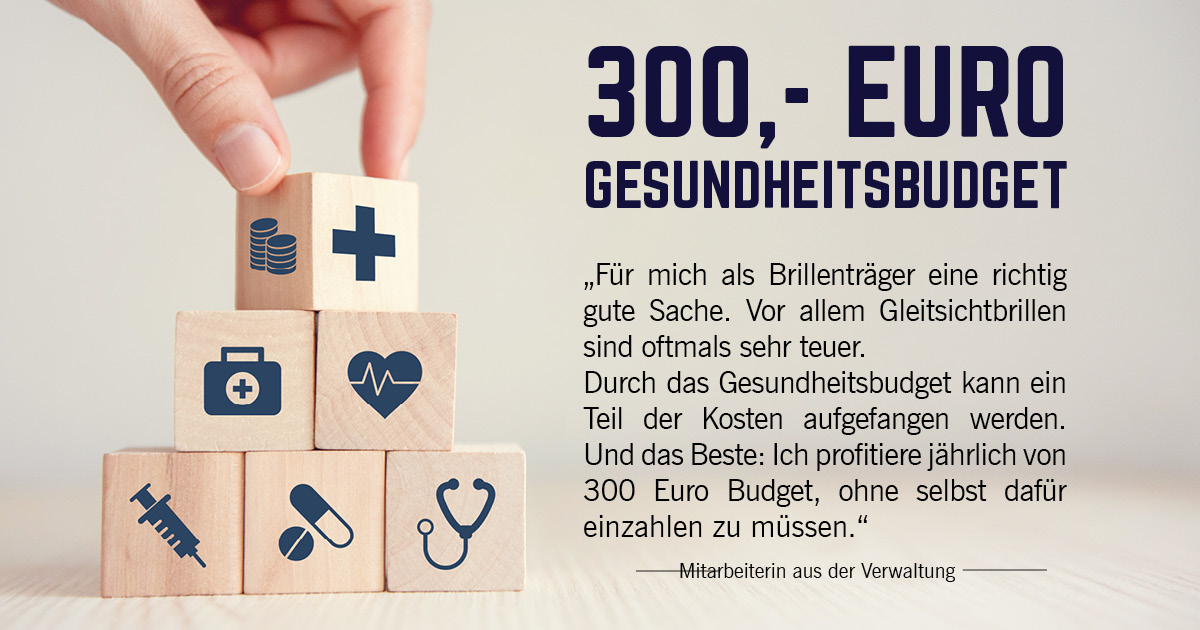 300,- Euro jährliches Gesundheitsbudget